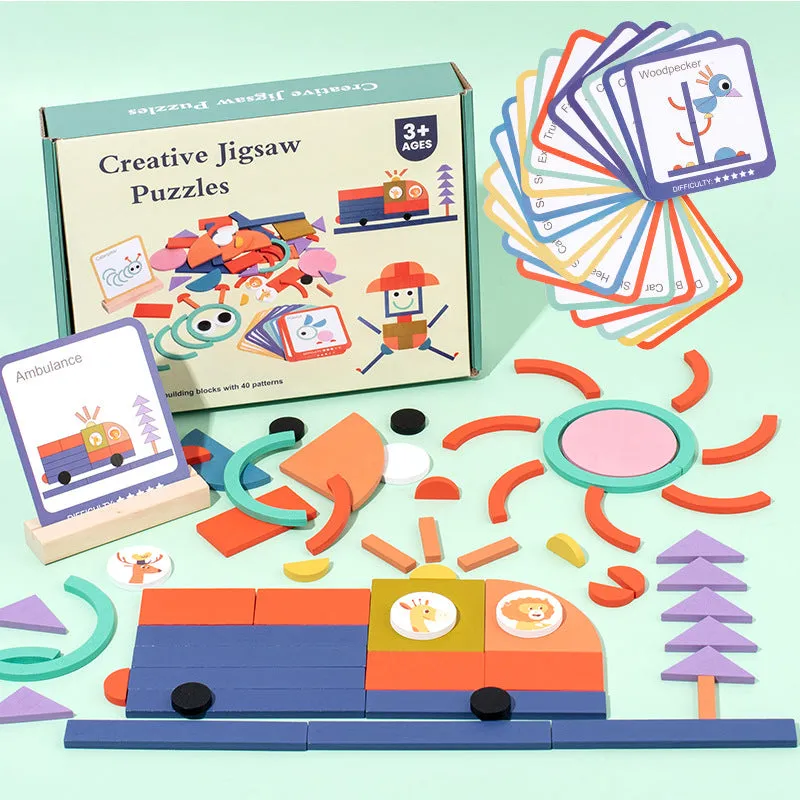 100-Piece Geometric Shape Matching Puzzle