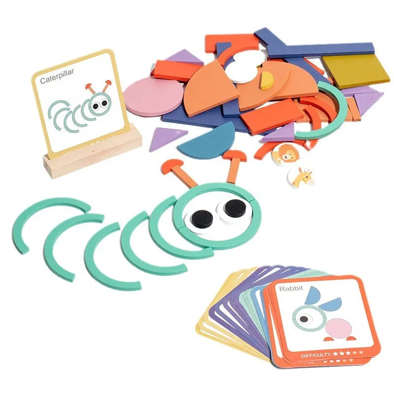 100-Piece Geometric Shape Matching Puzzle