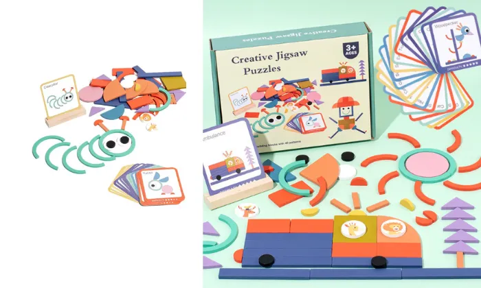 100-Piece Geometric Shape Matching Puzzle