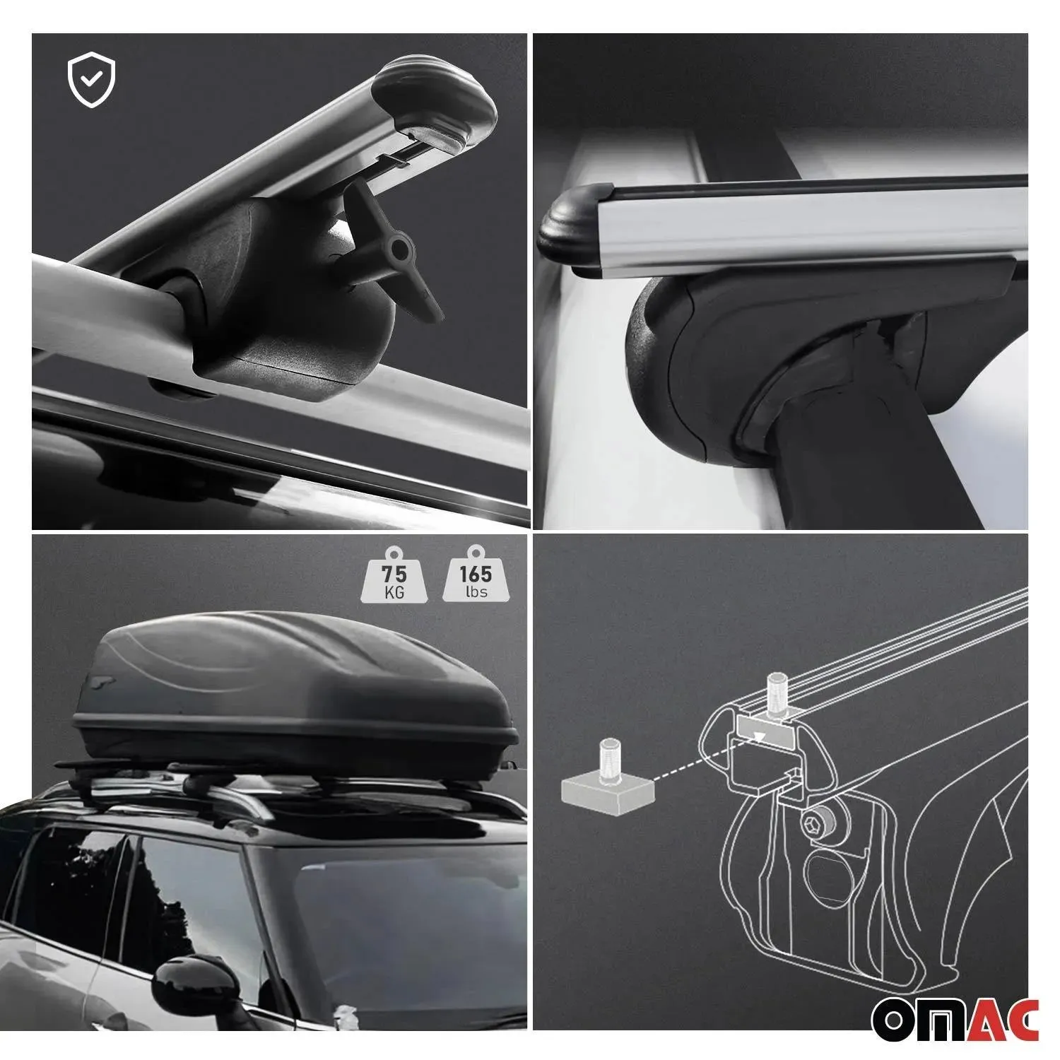 2001-2009 Mercedes C Class S203 Wagon Roof Rack Cross Bars Silver