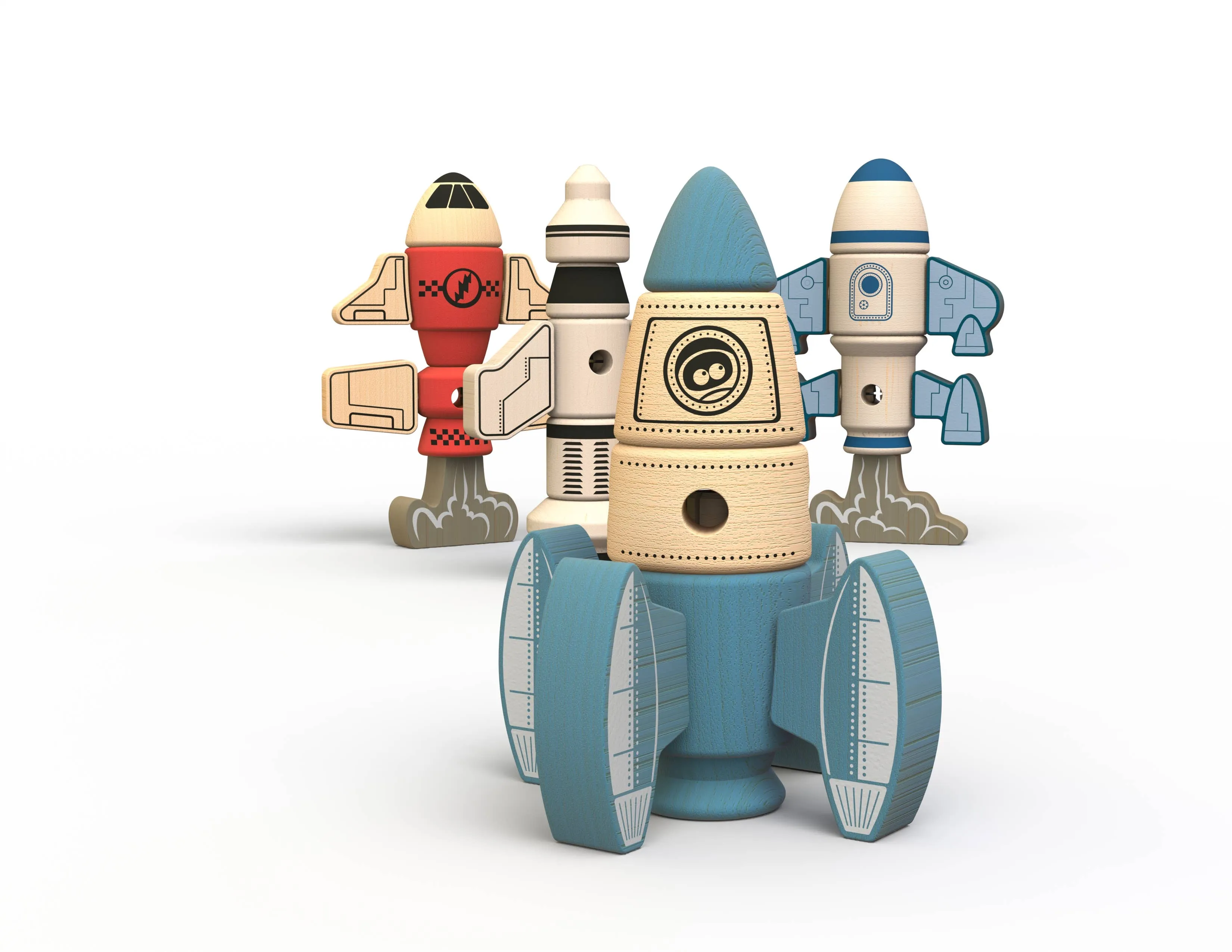 BeginAgain Tinker Totter Rockets - 31 Piece Character Playset
