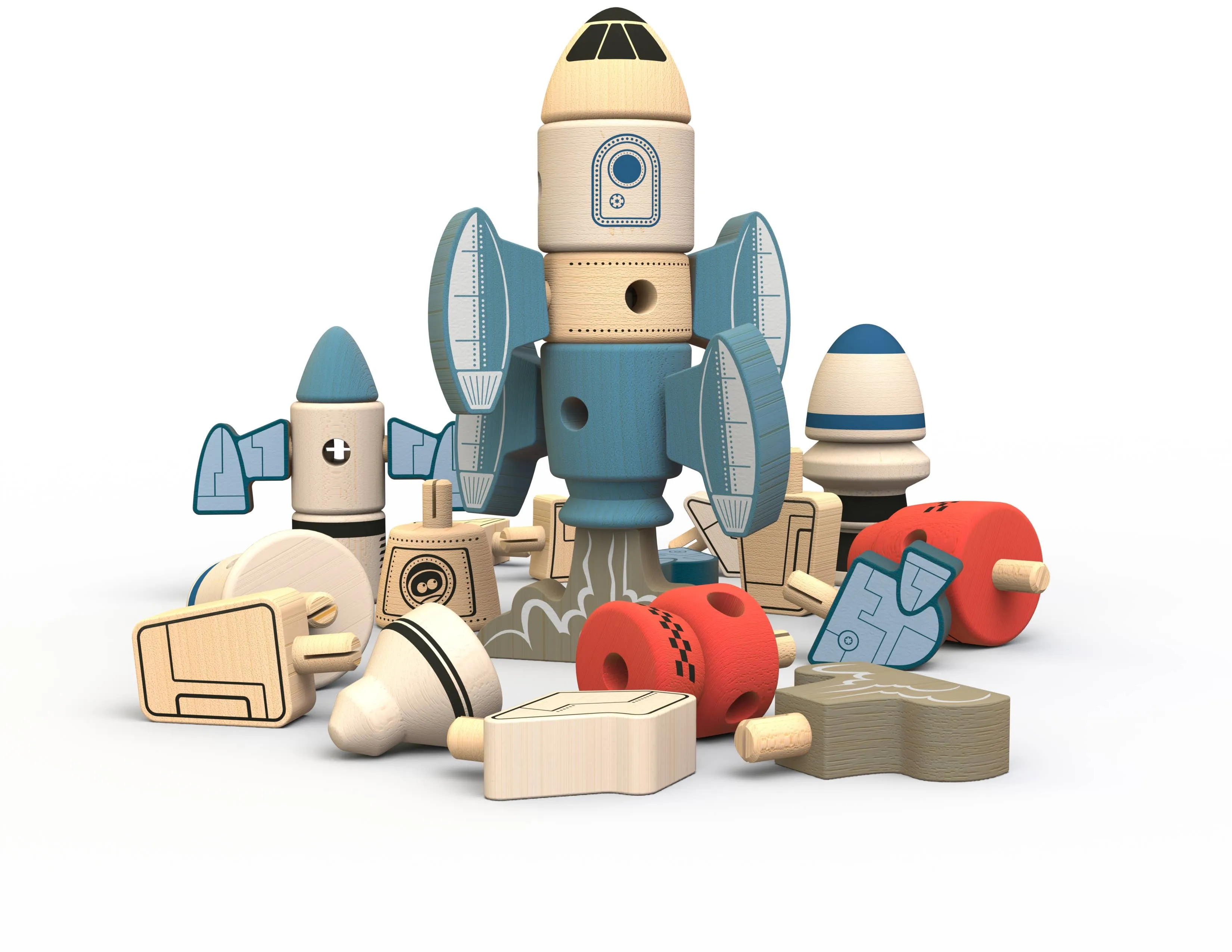 BeginAgain Tinker Totter Rockets - 31 Piece Character Playset