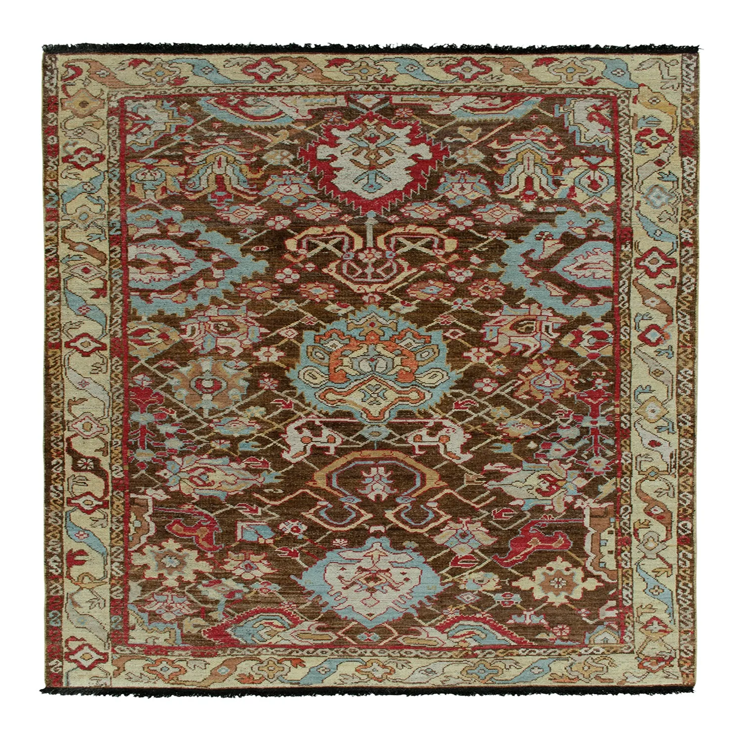 Brown Traditional Wool Rug - 5'8" x 8'5"