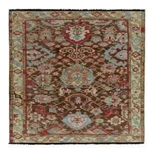 Brown Traditional Wool Rug - 5'8" x 8'5"