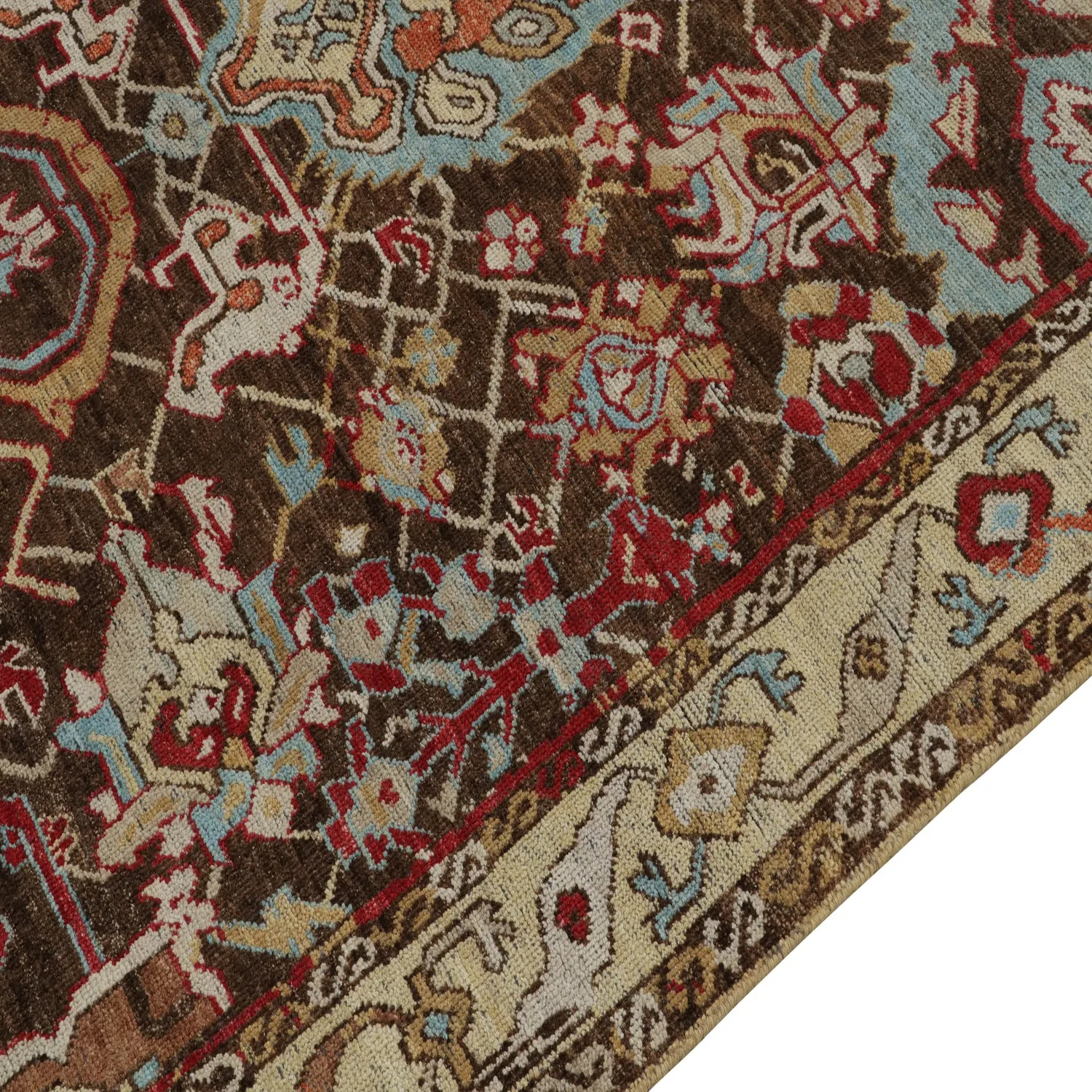 Brown Traditional Wool Rug - 5'8" x 8'5"