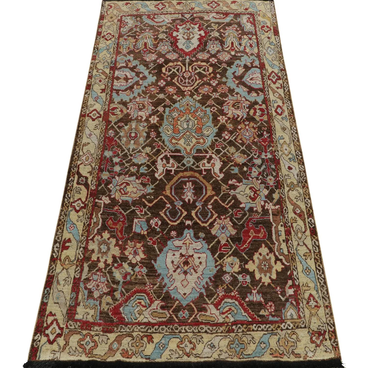 Brown Traditional Wool Rug - 5'8" x 8'5"