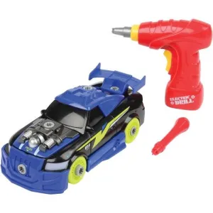 Build and Play Race Car Set with Lights, Sounds, and Power Screwdriver | 26-Piece Toy