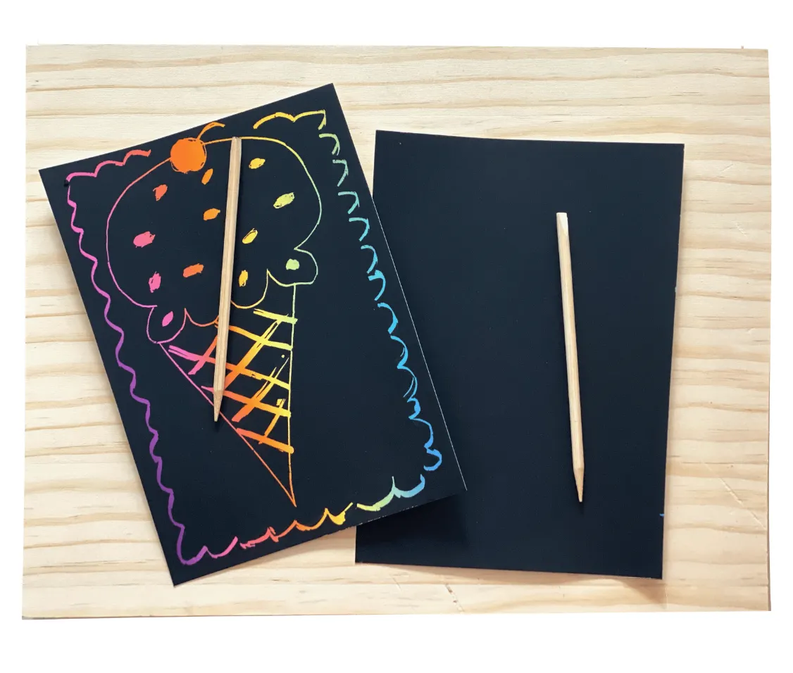 Castle & Kite Rainbow Scratch Art Paper