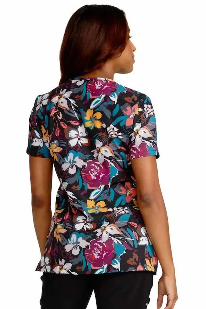Cherokee Women's V-Neck Print Top | Artful Blooms