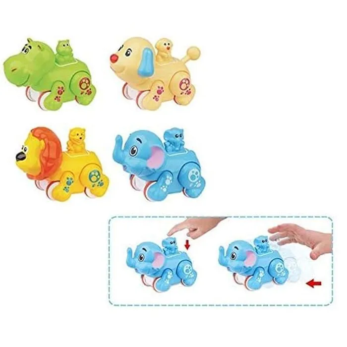 Colourful Press and Go Friction Animal
