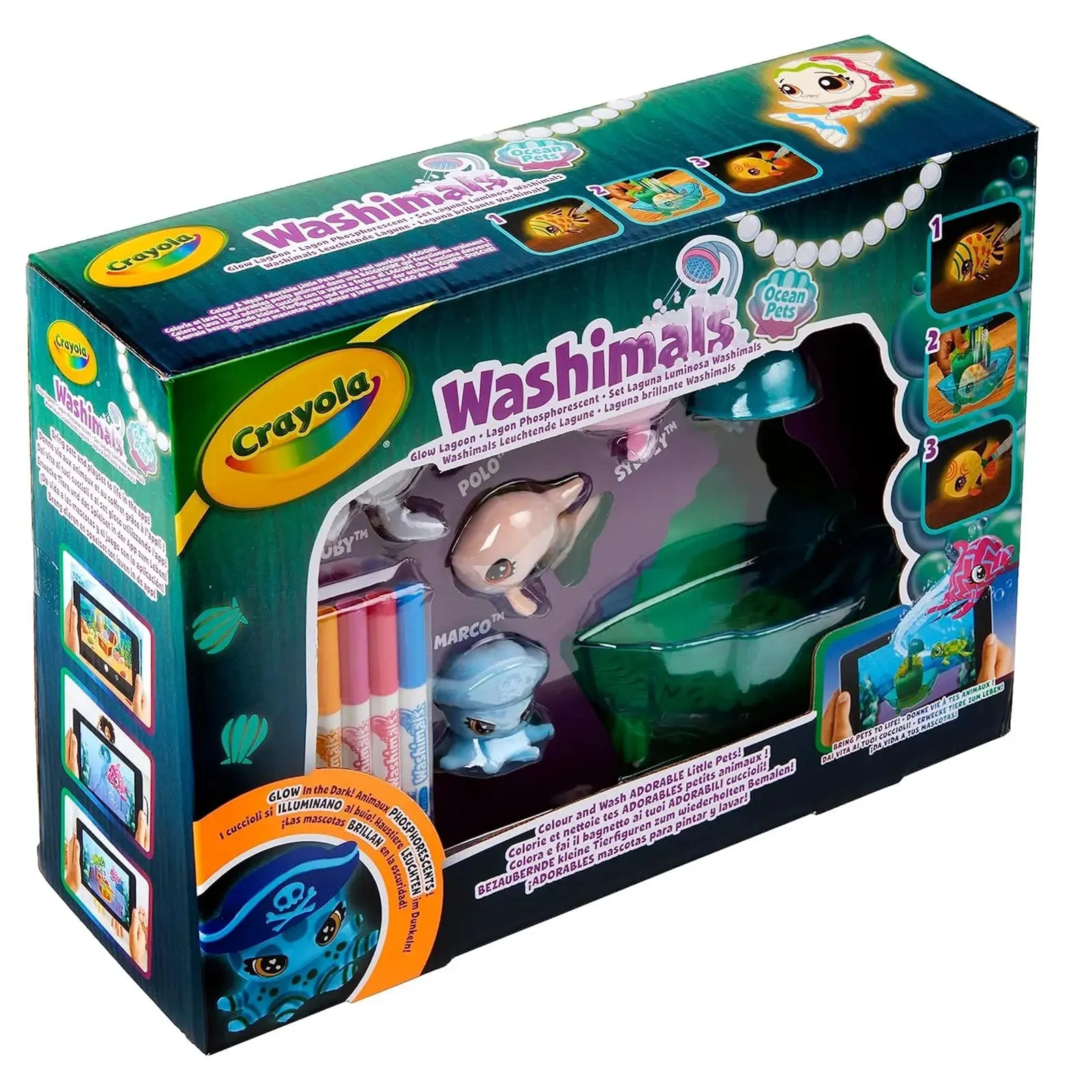 Crayola Washimals Ocean Pets Glow Lagoon Colour Markers Play Set