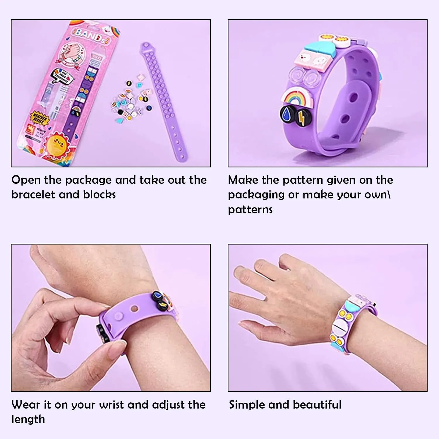 DIY Silicone Hand Band Kit with 29pc Colorful Blocks (Random Colour)