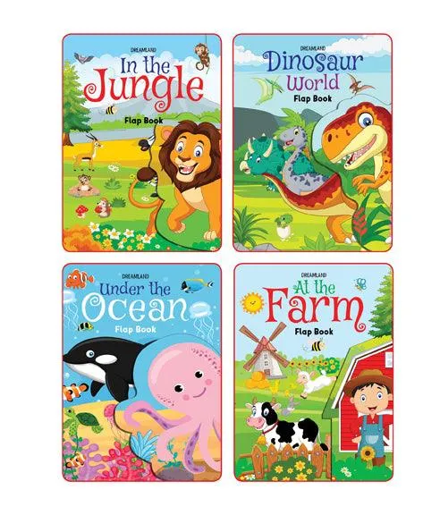 Dreamland Flap Books Combo - An Interactive & Activity Book For Kids - Pack of 4 Books(English)