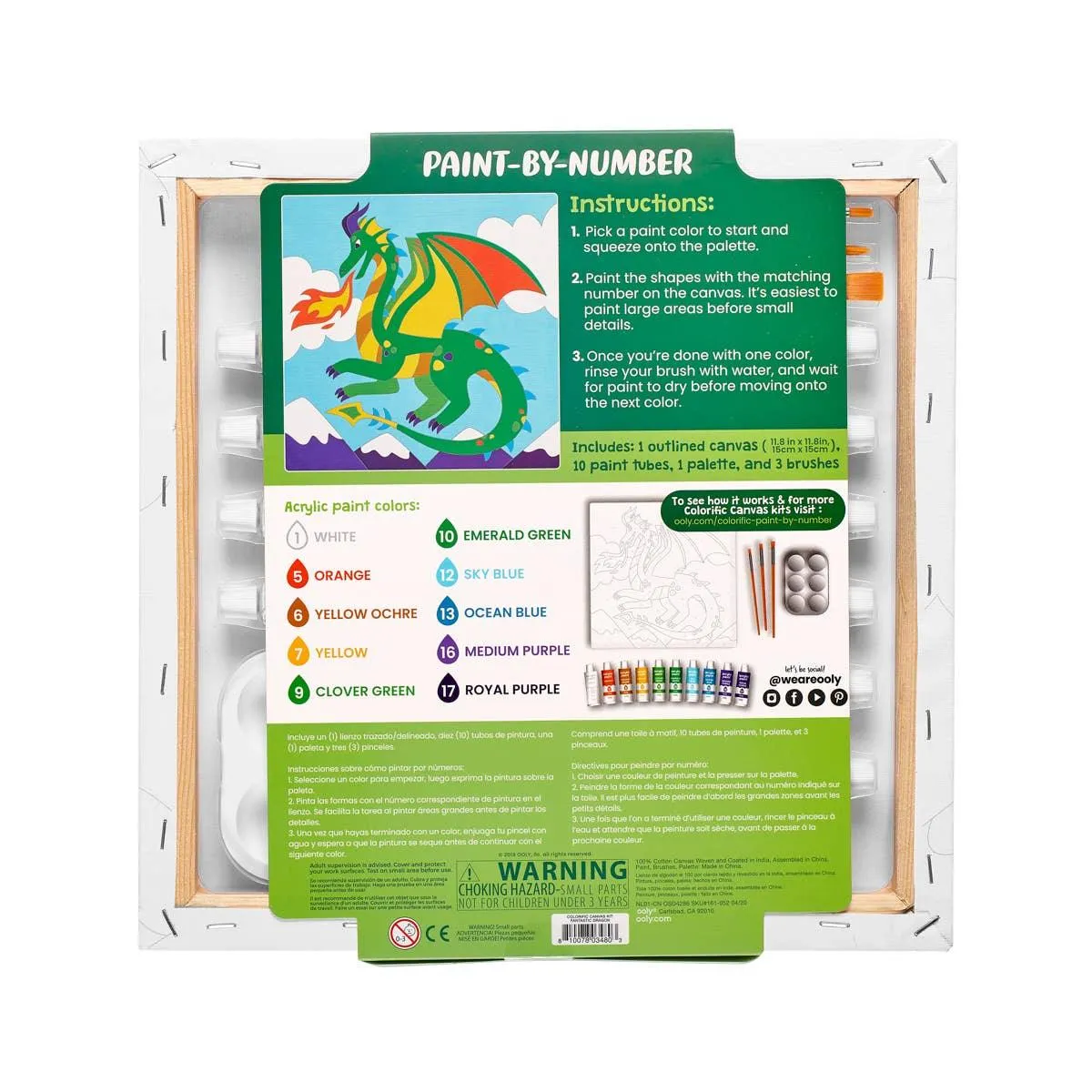 Fantastic Dragon Colorific Canvas Paint by Number Kit