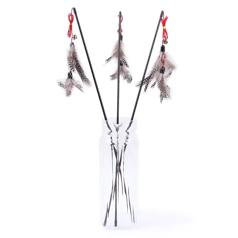 Feline Fun Feather  Bell Teaser Stick  Keep Your Cat Entertained