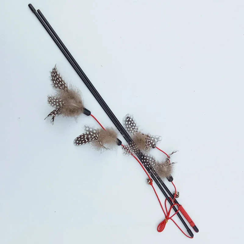 Feline Fun Feather  Bell Teaser Stick  Keep Your Cat Entertained