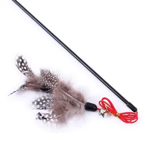 Feline Fun Feather  Bell Teaser Stick  Keep Your Cat Entertained