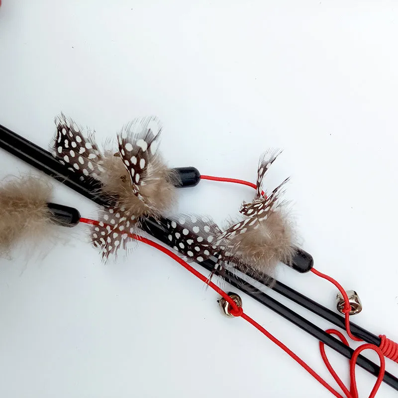 Feline Fun Feather  Bell Teaser Stick  Keep Your Cat Entertained