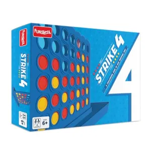 Funskool Games - Strike 4, Classic disc Dropping Game, Get 4 in a Row, Connect Game, 2 Players, 6 & Above