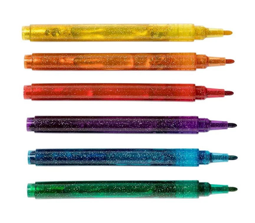 Glitter Markers - Pack of 6
