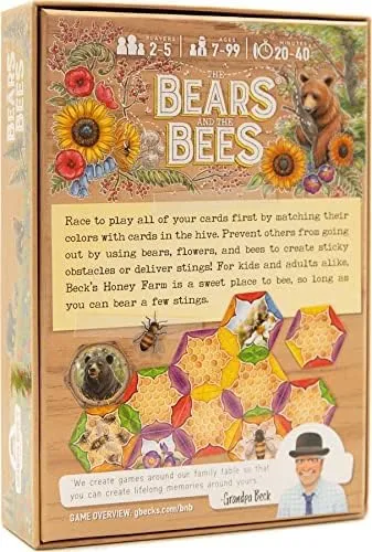Grandpa Beck's Games The Bears and The Bees | Strategic Tile Laying Card Game for Kids, Teens, & Adults, 2-5 Players 7 