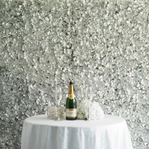 Hydrangea Artificial Flower Wall Mat Panel - Silver - 4 panels