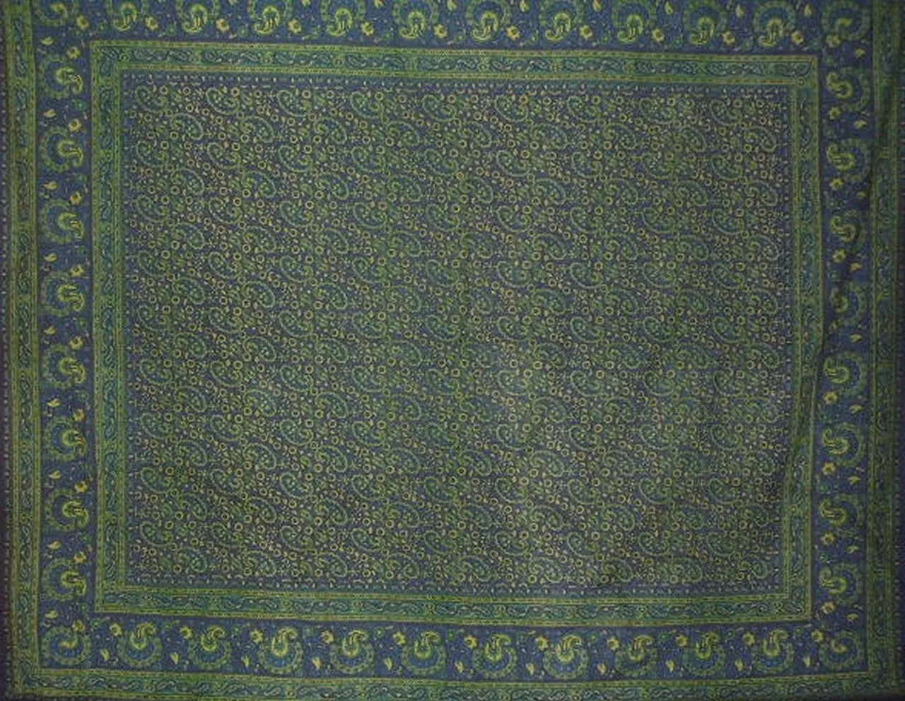 Jaipur Paisley Tapestry Cotton Spread 106" x 70" Twin Blue