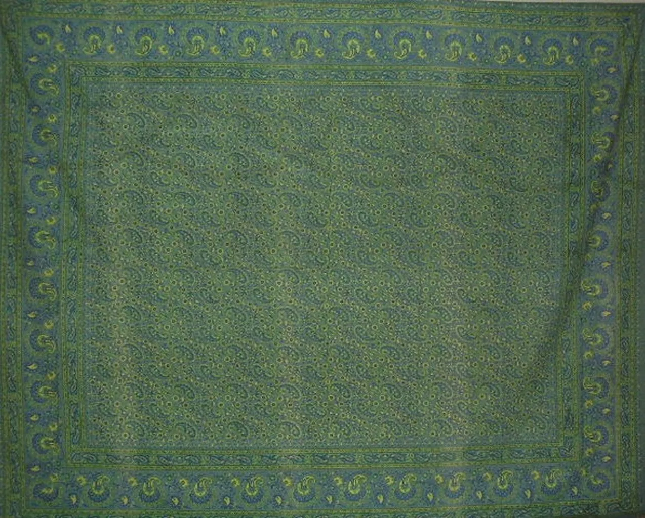 Jaipur Paisley Tapestry Cotton Spread 106" x 70" Twin Green