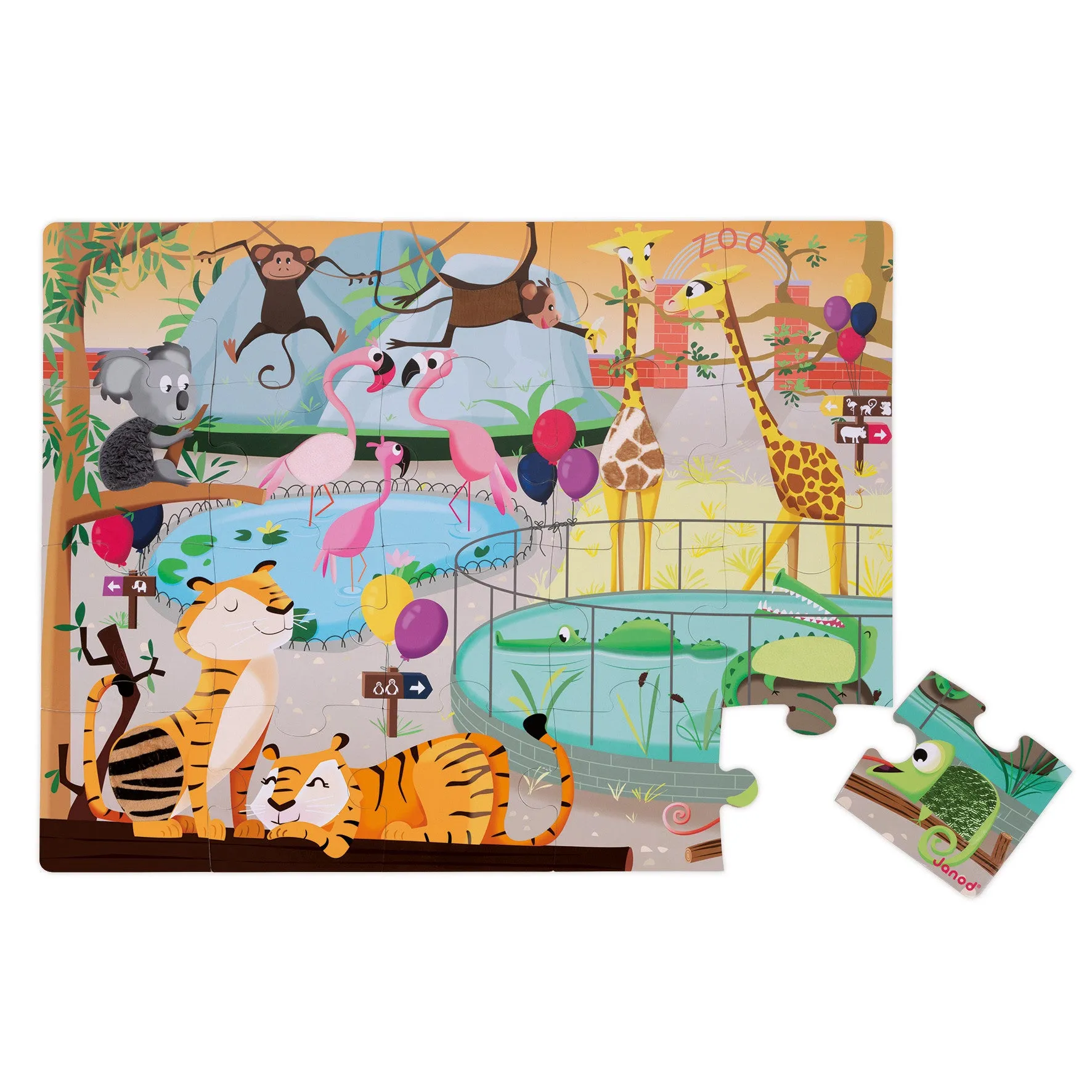 Janod Tactile Puzzle - A Day at the Zoo