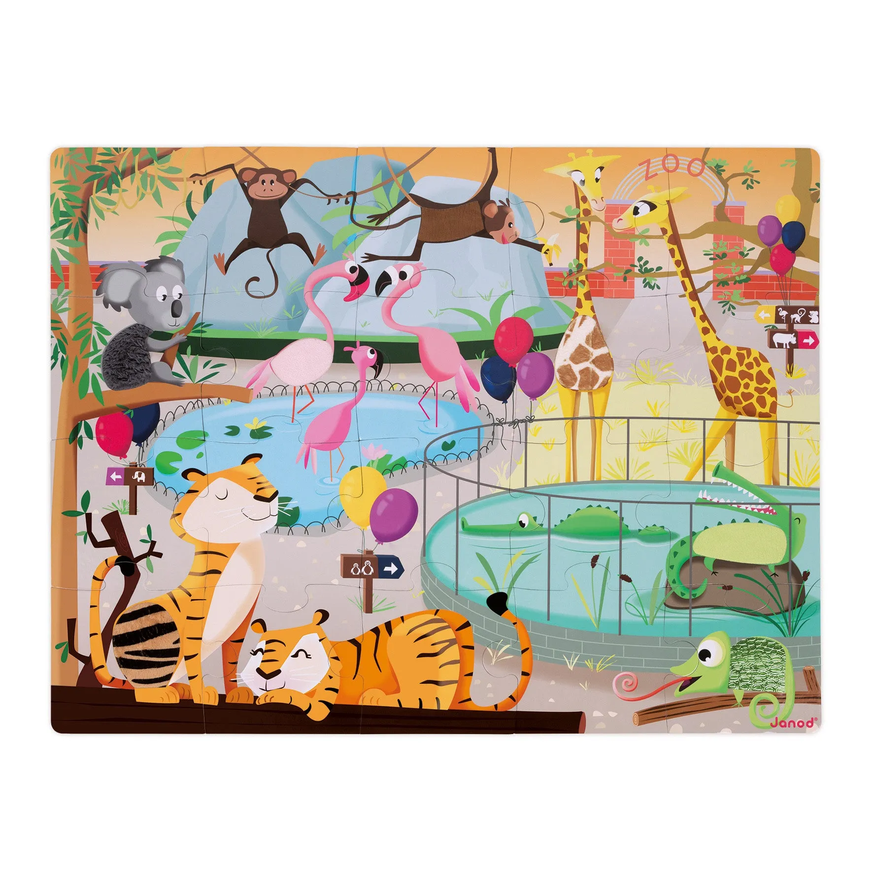 Janod Tactile Puzzle - A Day at the Zoo