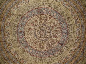 Kalamkari Block Print Tapestry Cotton Bedspread 108" x 108" Queen-King