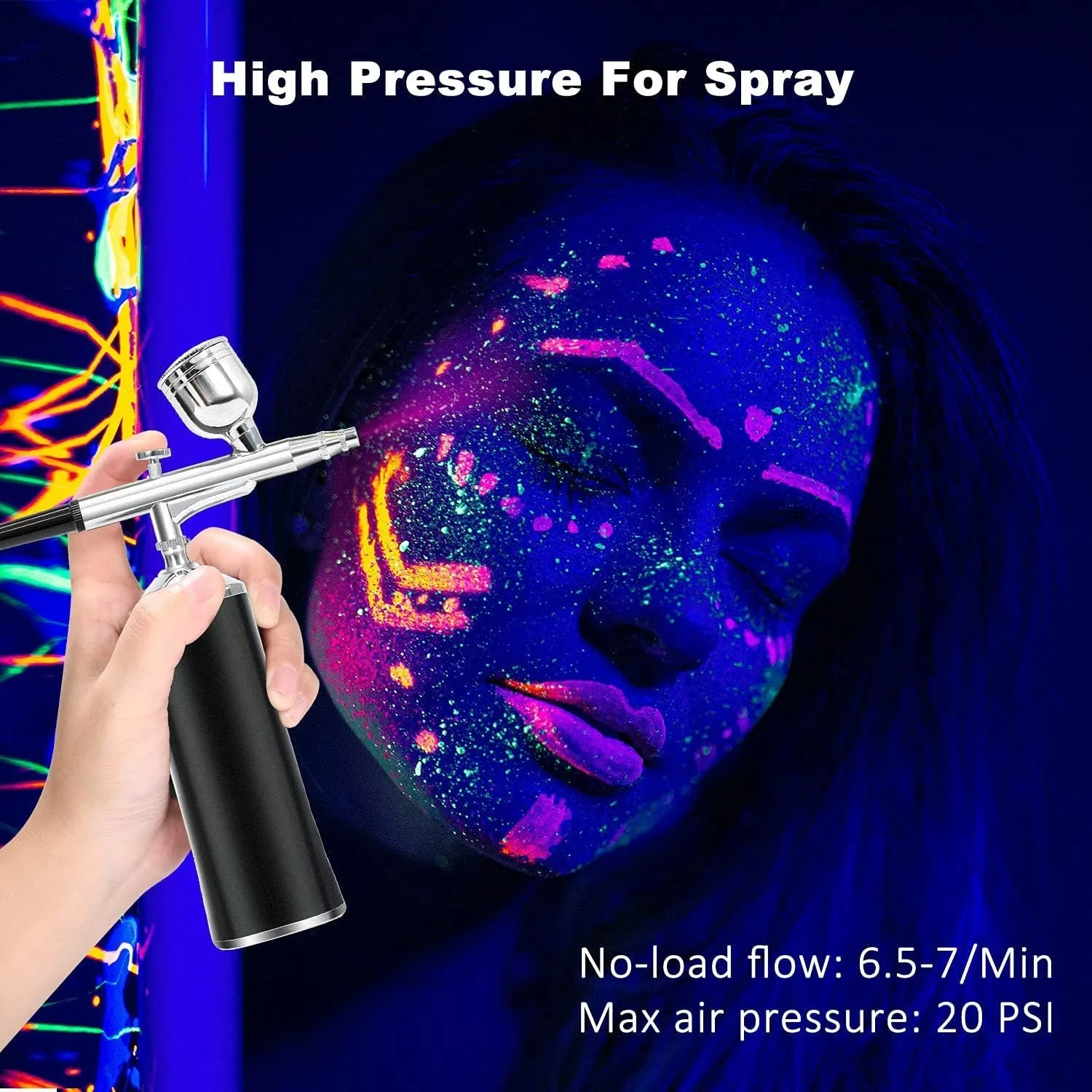 LATITOP Upgraded Airbrush Kit | Portable Auto Mini Cordless Air Brush with Mini Compressor Low Battery Reminder Funcation