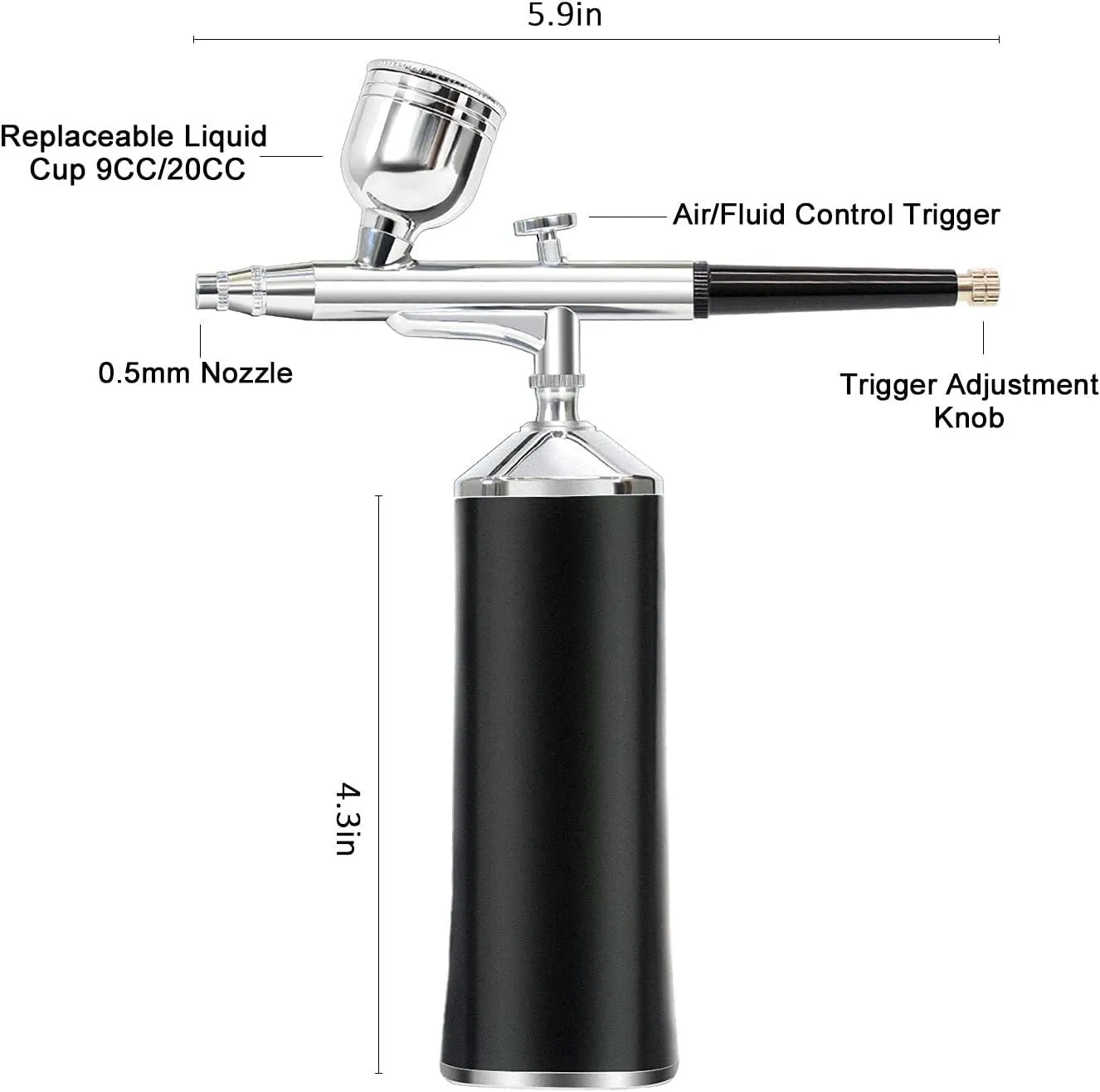 LATITOP Upgraded Airbrush Kit | Portable Auto Mini Cordless Air Brush with Mini Compressor Low Battery Reminder Funcation