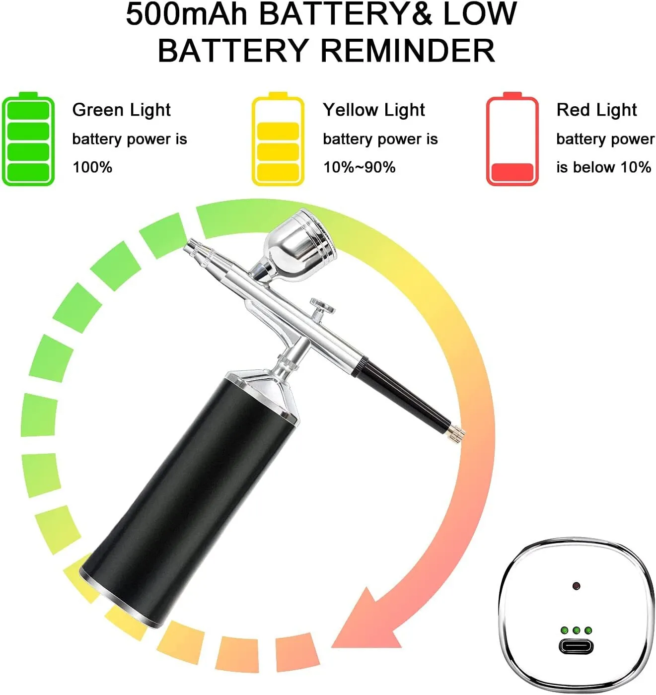 LATITOP Upgraded Airbrush Kit | Portable Auto Mini Cordless Air Brush with Mini Compressor Low Battery Reminder Funcation