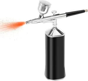 LATITOP Upgraded Airbrush Kit | Portable Auto Mini Cordless Air Brush with Mini Compressor Low Battery Reminder Funcation