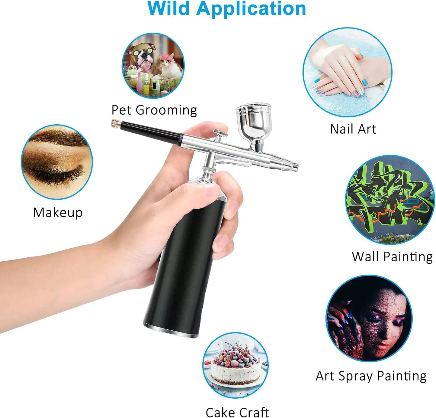 LATITOP Upgraded Airbrush Kit | Portable Auto Mini Cordless Air Brush with Mini Compressor Low Battery Reminder Funcation