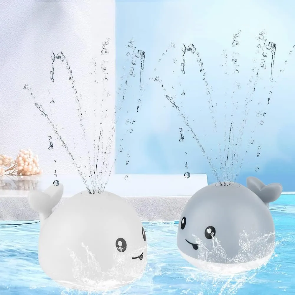 Mini Induction Whale Fountain Bath Toy With Light