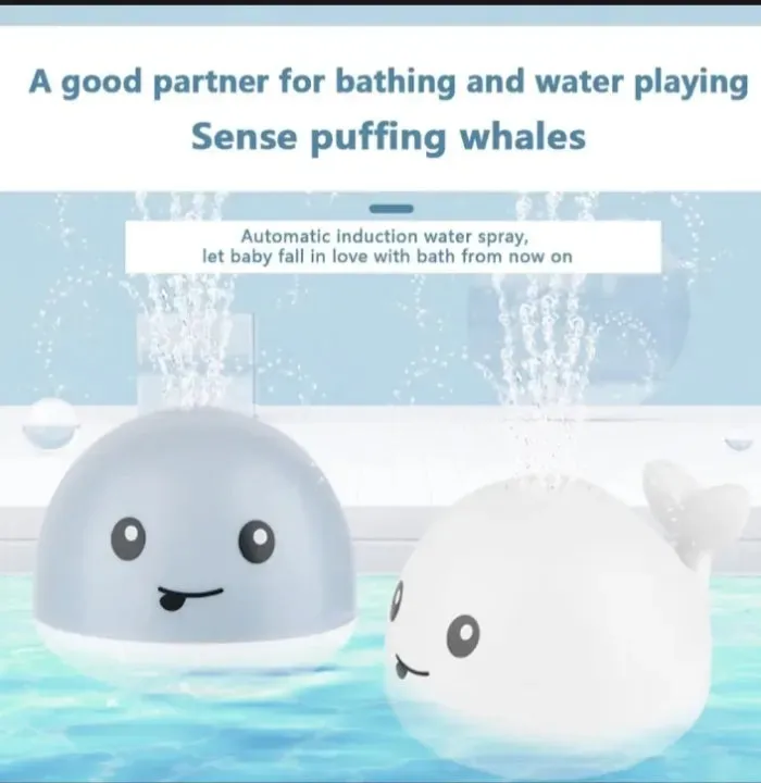 Mini Induction Whale Fountain Bath Toy With Light