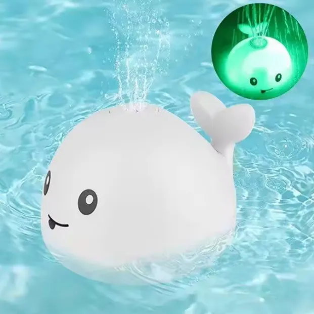 Mini Induction Whale Fountain Bath Toy With Light