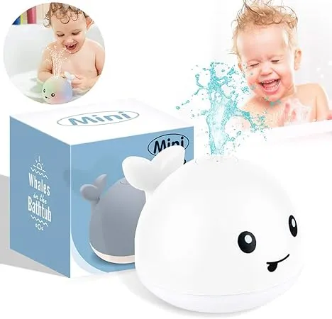 Mini Induction Whale Fountain Bath Toy With Light