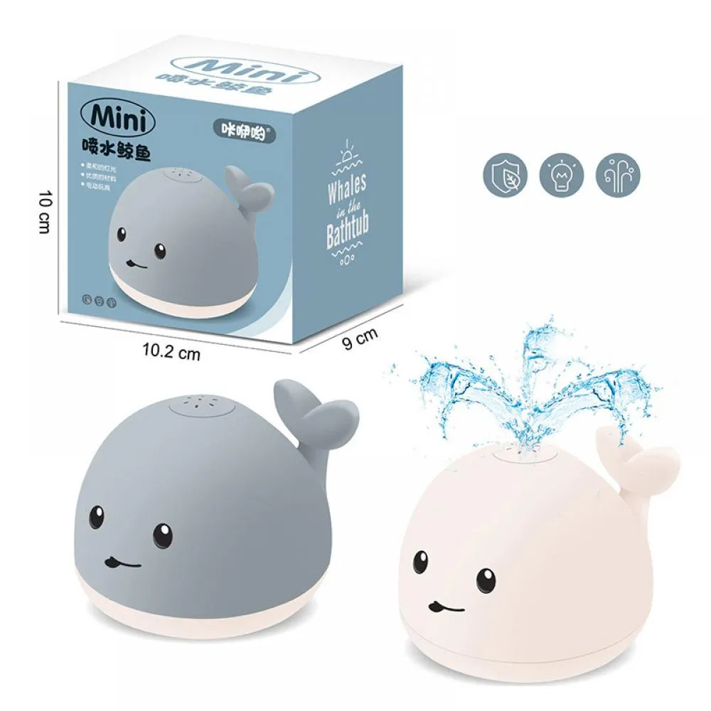 Mini Induction Whale Fountain Bath Toy With Light