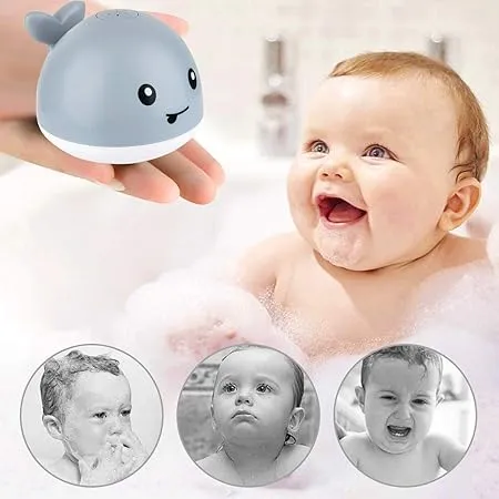 Mini Induction Whale Fountain Bath Toy With Light