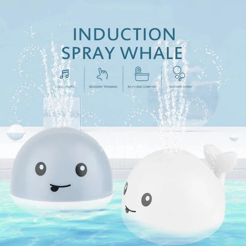 Mini Induction Whale Fountain Bath Toy With Light
