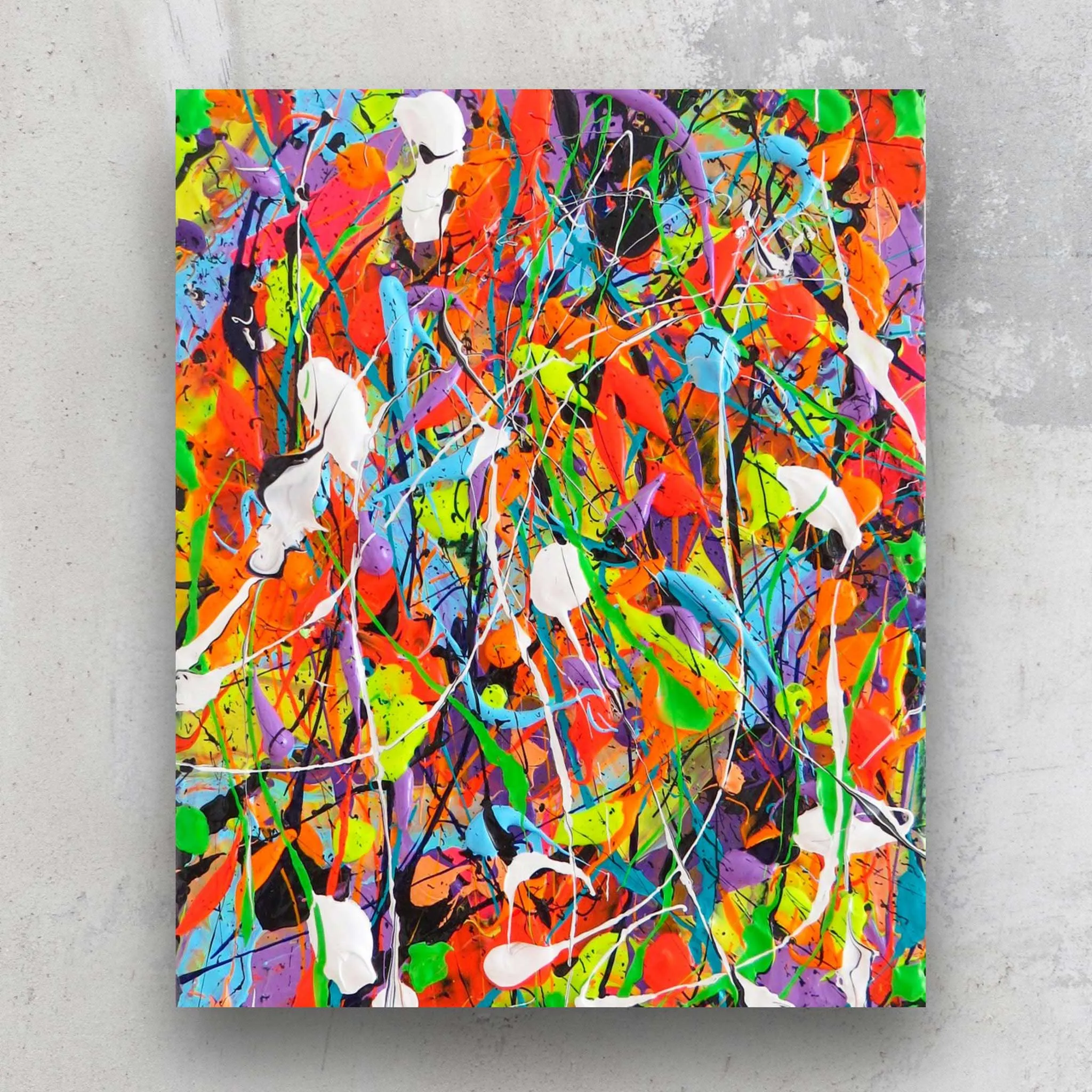 NIGHT AT THE CARNIVAL Abstract 30cm x 24cm Heavily Textured Original