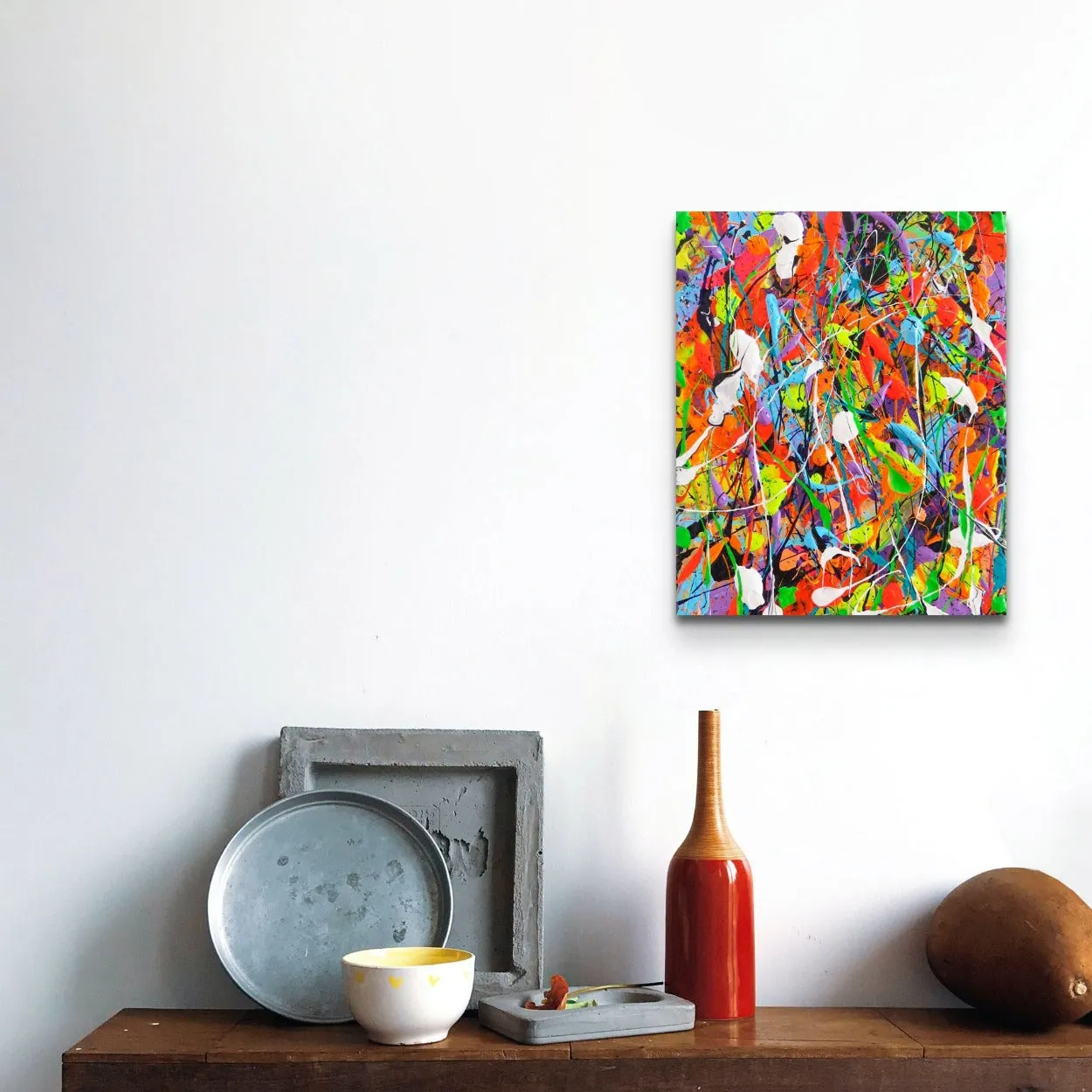 NIGHT AT THE CARNIVAL Abstract 30cm x 24cm Heavily Textured Original