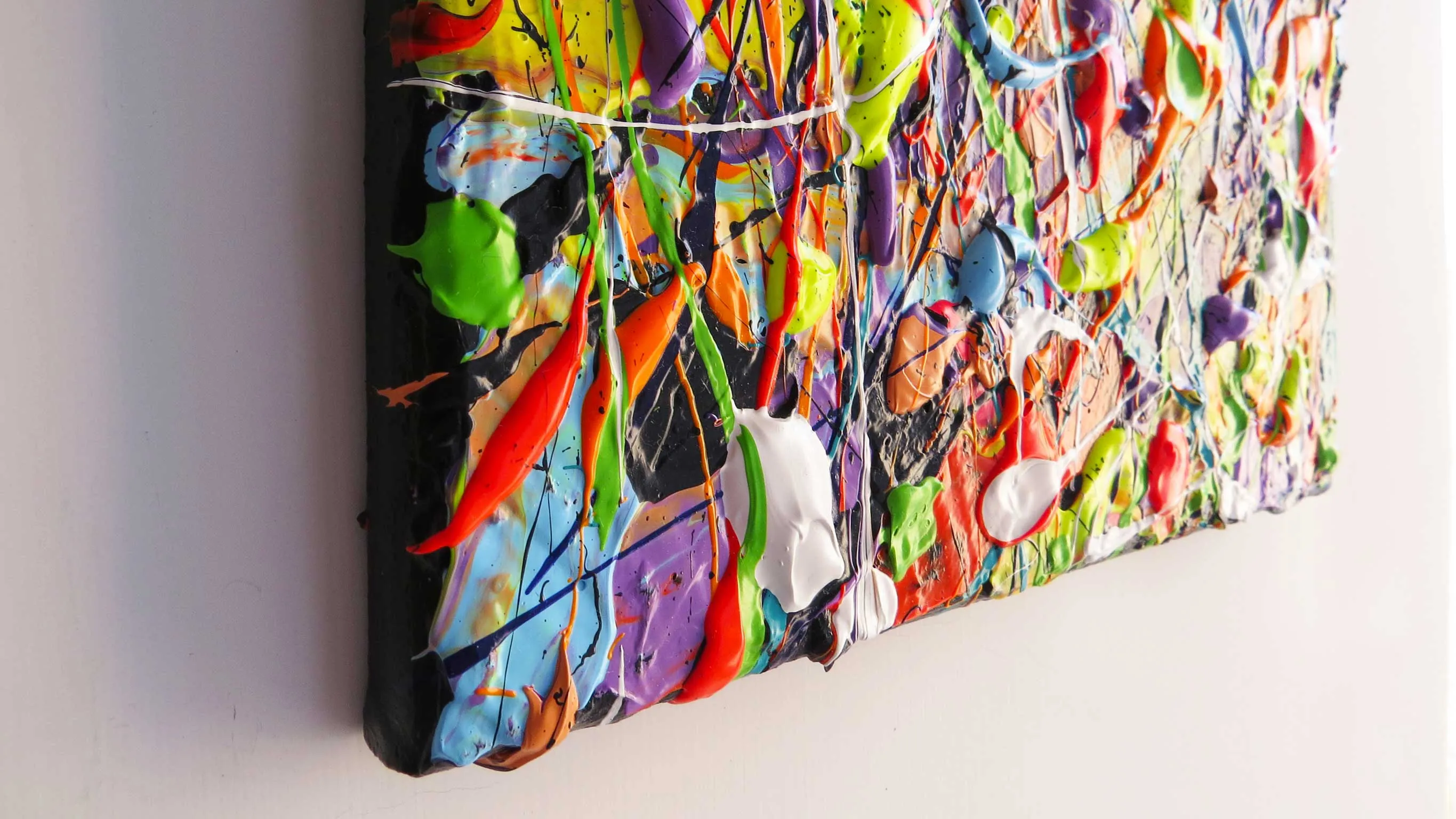 NIGHT AT THE CARNIVAL Abstract 30cm x 24cm Heavily Textured Original