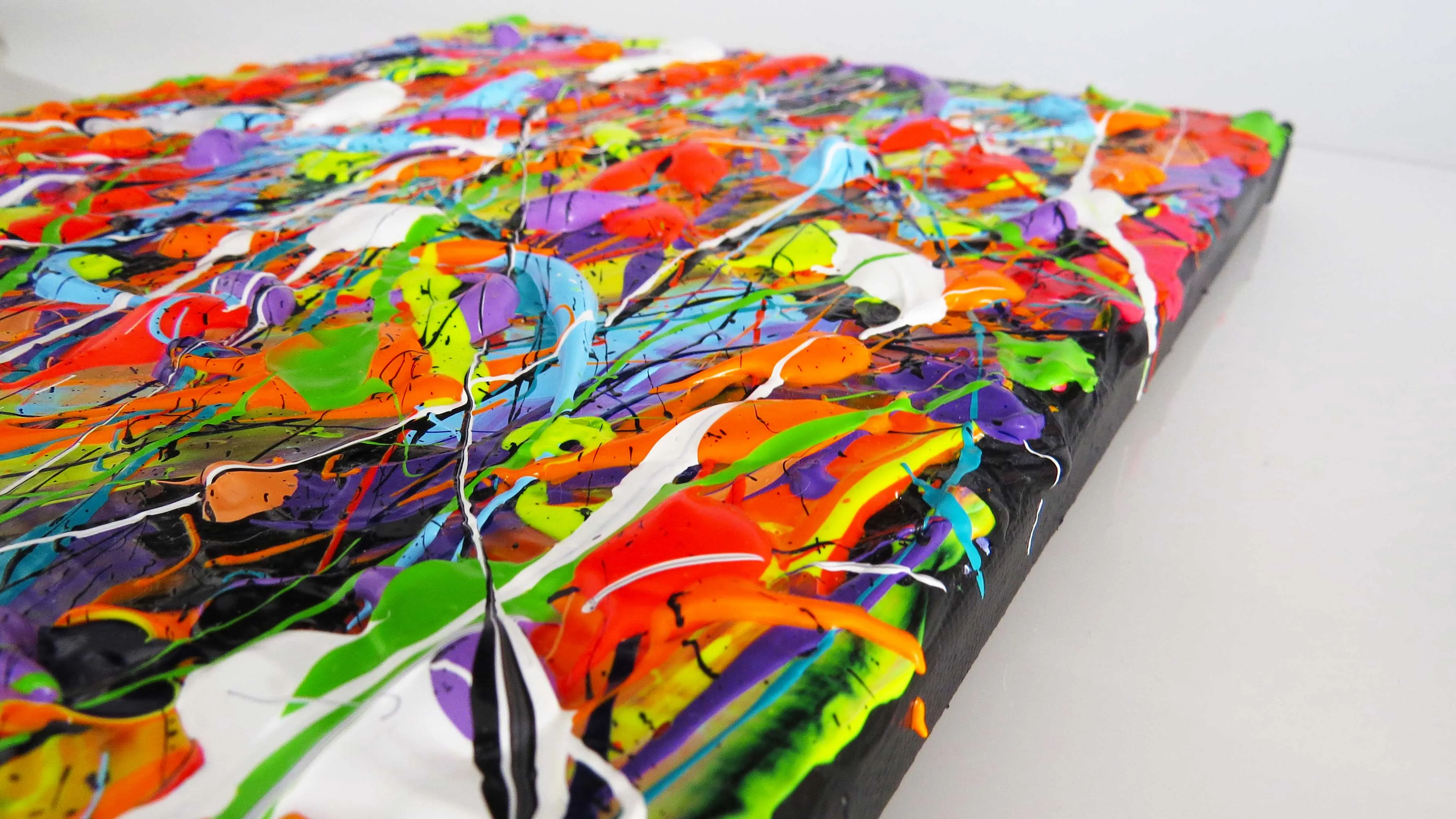 NIGHT AT THE CARNIVAL Abstract 30cm x 24cm Heavily Textured Original
