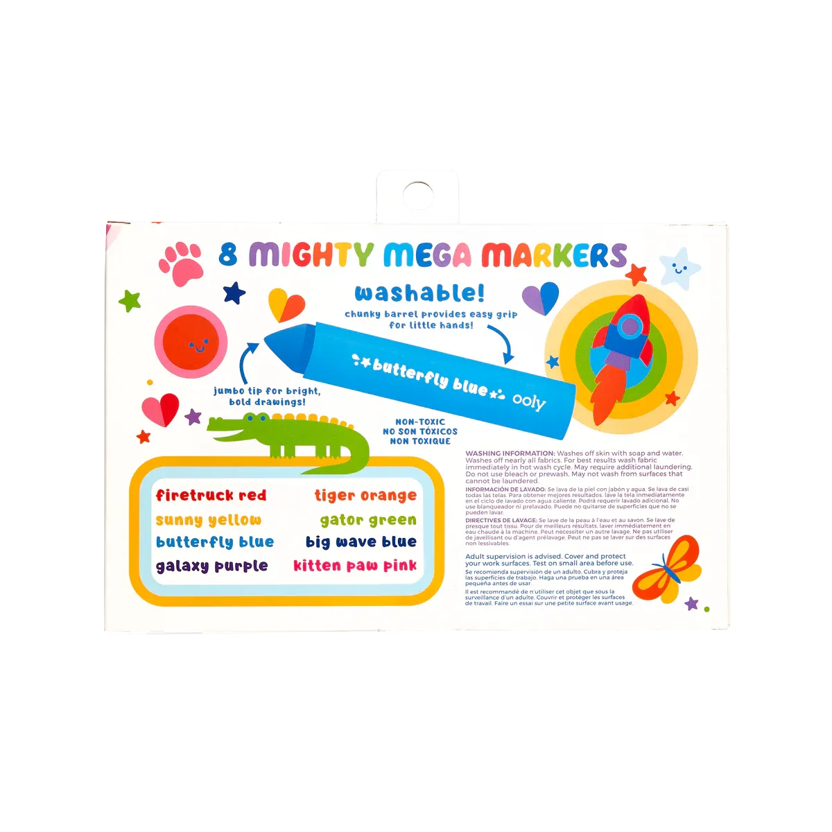 Ooly Mighty Mega Washable Chunky Markers - Set of 8