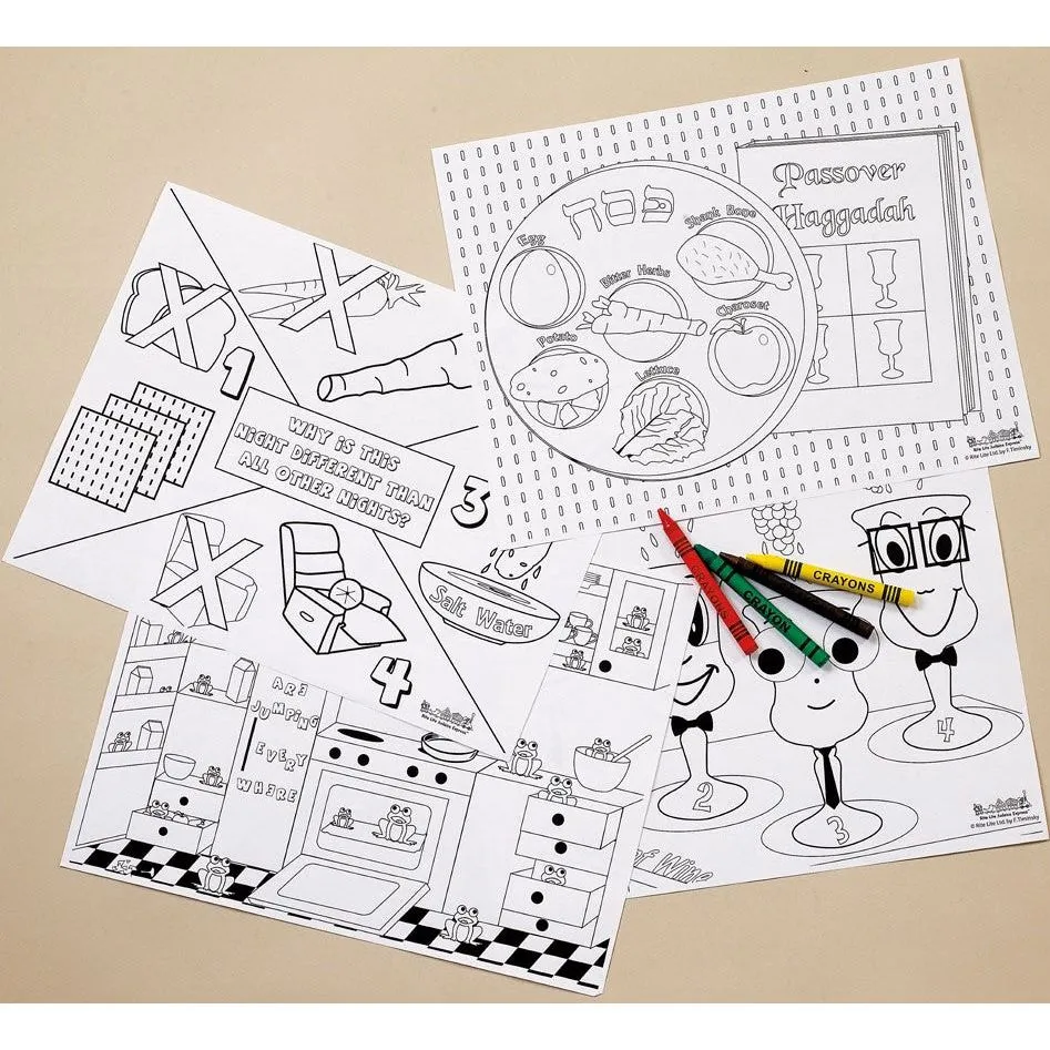 Passover Coloring Placemat Kit for Ages 3 