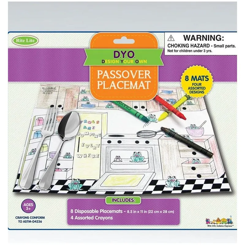 Passover Coloring Placemat Kit for Ages 3 